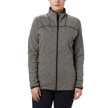 Columbia Firwood Camp Striped Full Zip Fleece, Chamarras Negros Para Mujer | 403821-SAY